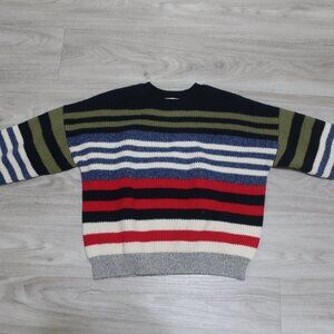 Colorful Thick Knit Stripe Sweater S EUC